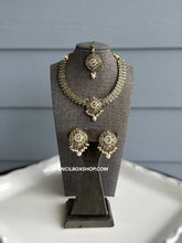 Load image into Gallery viewer, Chahat Golden Kundan Polki Necklace Set with Maangtikka
