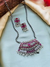 Load image into Gallery viewer, Ruby White German Silver brass pendant necklace set

