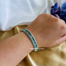 Load image into Gallery viewer, Invisible pave setting Silver Openable Bracelet
