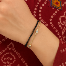 Load image into Gallery viewer, Layered Dainty Golden Cz Stone Hand Mangalsutra Adjustable
