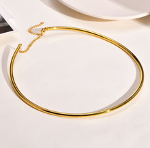 Load image into Gallery viewer, Plain golden Adjustable  18k gold plated stainless steel Hasli necklace chain IDW
