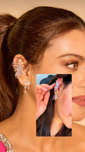 Load image into Gallery viewer, Kajol Solitaire Premium American Diamond Ear cuff earrings
