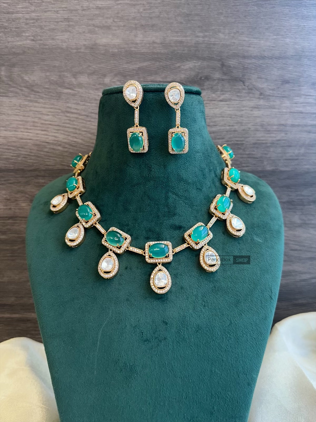 Premium Statement Moissanite Cloud Stone Necklace set