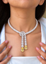 Load image into Gallery viewer, Solitaire Yellow Premium Necklace Set with Earrings
