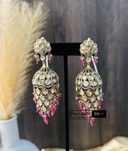 Load image into Gallery viewer, 22k gold plated Tayani Ruby Gold plated Victorian Earrings
