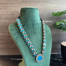Load image into Gallery viewer, Blue Afghani Real Mirror  Navratri Necklace
