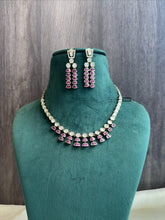 Load image into Gallery viewer, Dainty Tayani Baguette premium Gold plated necklace set
