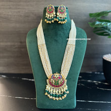 Load image into Gallery viewer, Exclusive Pachi Kundan Designer Premium Long Pearl necklace set
