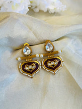 Load image into Gallery viewer, Inlay work moissanite peacock small Earrings
