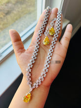 Load image into Gallery viewer, Premium Solitaire american diamond necklace set
