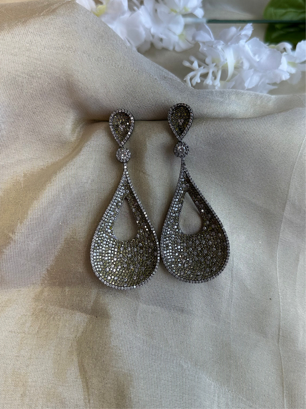 Invisible American Diamond Solitaire Dangling Earrings