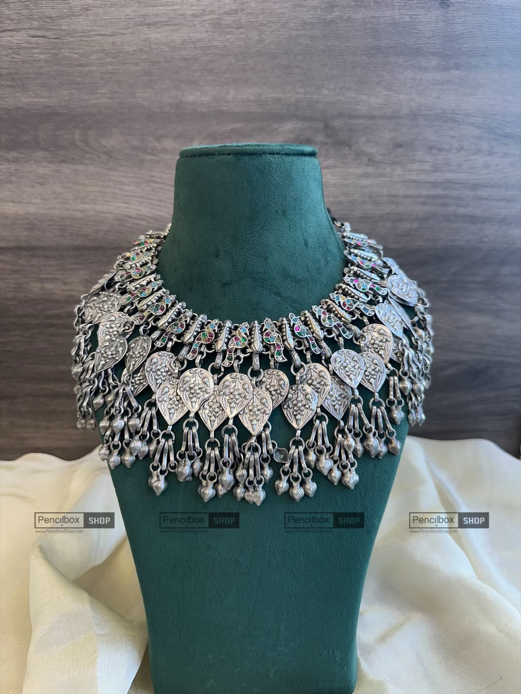 Afghani Statement Peacock Multicolor ghungroo Necklace
