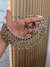 Load image into Gallery viewer, Multicolor Premium Moissanite Pearl Drop Designer Necklace set
