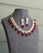 Load image into Gallery viewer, 22k gold plated Tayani delicate Flower  Necklace set
