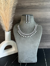 Load image into Gallery viewer, Mia White Golden finish American Diamond Necklace set
