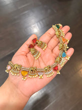 Load image into Gallery viewer, Premium Quality Elephant Guttapusalu Cz Statement Necklace set a

