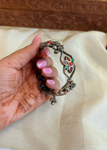 Load image into Gallery viewer, Multicolor Openable Cuff German Silver Lookalike Kada Bangle
