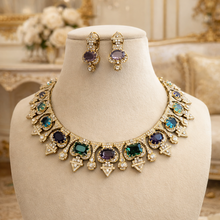 Load image into Gallery viewer, Sabya Inspired Celebrity Multicolored Gemstones Premium Necklace set
