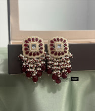 Load image into Gallery viewer, Kundan Polki Pearl Jhumka earrings
