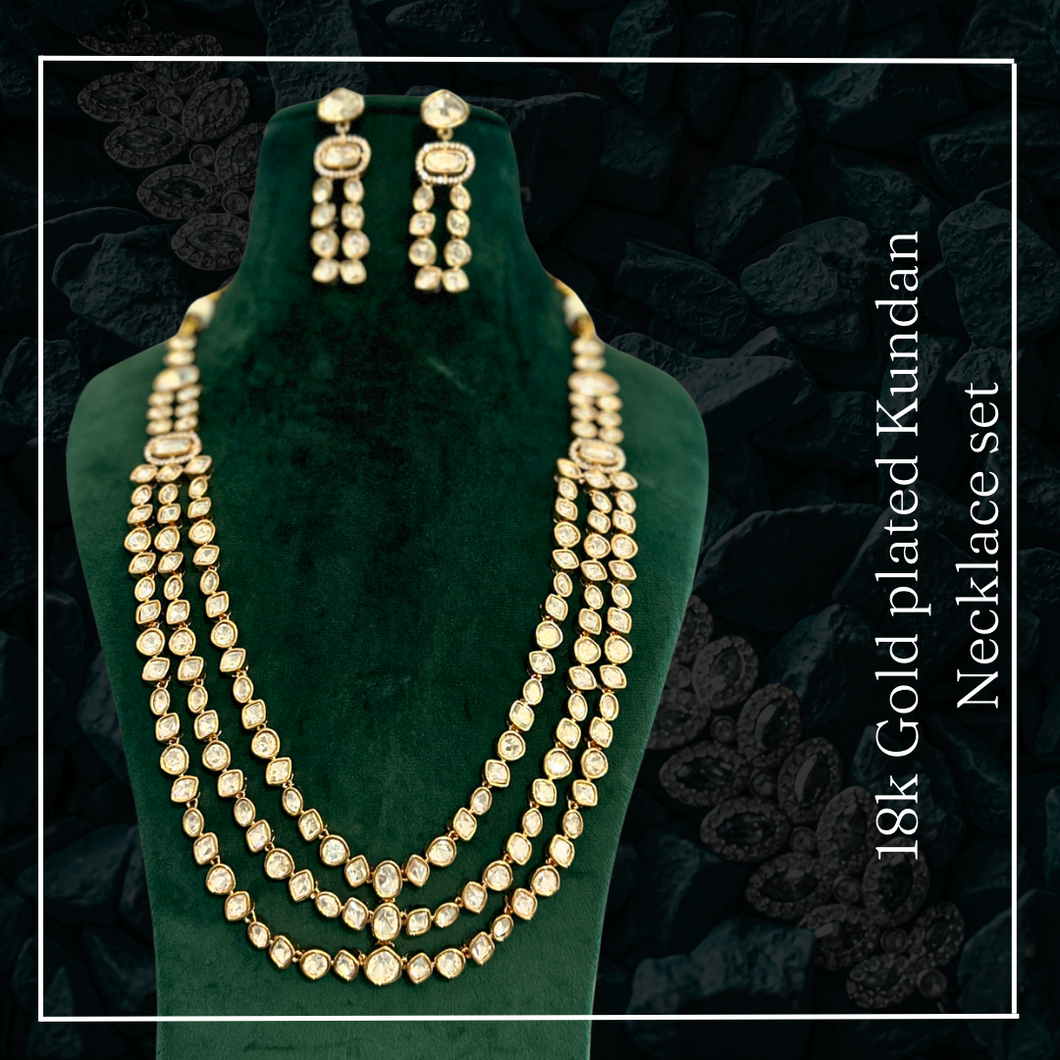 Gold plated layered Tayani Premium Statement Necklace set