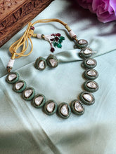 Load image into Gallery viewer, Green Invisible Setting Moissanite Statement Classy Necklace set
