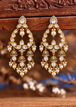 Load image into Gallery viewer, Victorian Gold Plated Dangler Tayani Earrings
