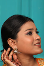 Load image into Gallery viewer, Krishna White Stone Dainty Ethnic Stud Earrings
