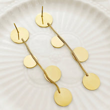 Load image into Gallery viewer, 18k gold plated Dainty Stylish Stainless Steel dangling earrings IDW
