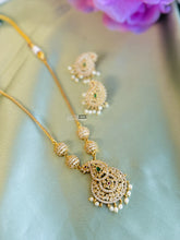 Load image into Gallery viewer, Peacock Simple cz stone Dainty Multicolor Necklace set
