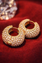 Load image into Gallery viewer, Evergreen Premium Solitaire Lookalike American Diamond Cz Hoops
