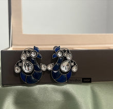 Load image into Gallery viewer, German Silver pachi Peacock Stud Earrings
