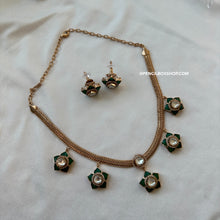 Load image into Gallery viewer, Multiple colors-Flower Pachi Moissanite Premium hasli necklace set

