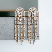 Load image into Gallery viewer, American diamond tassel Long Dangling Earrings
