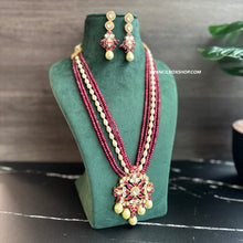 Load image into Gallery viewer, Ruby Layered Moissanite Necklace set
