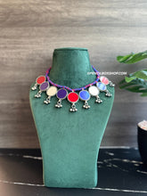 Load image into Gallery viewer, Afghani Mirror Multicolor Navratri  Necklace
