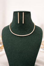 Load image into Gallery viewer, Single line Golden Solitaire Necklace set
