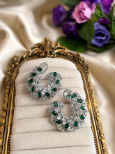 Load image into Gallery viewer, American Diamond Cz Stone C Shaped Earrings
