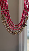 Load image into Gallery viewer, Ruby Celebrity inspired Layered Gold Plated Long Mala Premium Tayani Necklace
