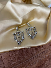 Load image into Gallery viewer, German silver Simple Dual Tone Tribal Bohemian Dangling Earrings
