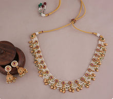 Load image into Gallery viewer, Pearl Ruby Green White dainty necklace set
