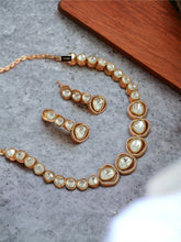 Load image into Gallery viewer, Gold plated White moissanite Stone Necklace set
