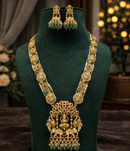 Load image into Gallery viewer, Long Lakshmi ji Pearl Kemp Stone multicolor Mala Necklace set
