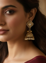 Load image into Gallery viewer, 92.5 coated Fusion Small Golden Ghungroo Kashmiri earrings
