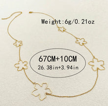 Load image into Gallery viewer, Hollow flower 18k gold plated Titanium stainless steel Long necklace chain IDW
