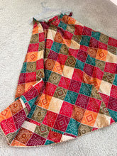 Load image into Gallery viewer, Dark Multicolor Silk Free size skirt
