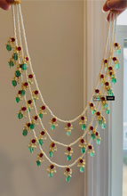 Load image into Gallery viewer, Rani haar Long Delicate Jadau kundan dainty necklace
