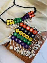 Load image into Gallery viewer, Handmade Mirror Coin Shell Fabric Square Choker necklace
