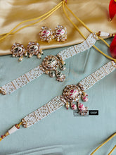 Load image into Gallery viewer, 22k Gold plated meenakari Tayani Choker Premium Statement Necklace set
