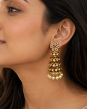 Load image into Gallery viewer, Layered Ethnic Cz Traditional Jhumka earrings

