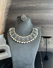 Load image into Gallery viewer, Dual Tone Grand Uncut Kundan American Diamond Designer Premium Necklace set
